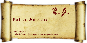 Meila Jusztin névjegykártya